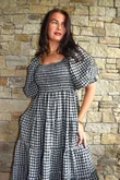 Nonni Gingham Darling Dress Black